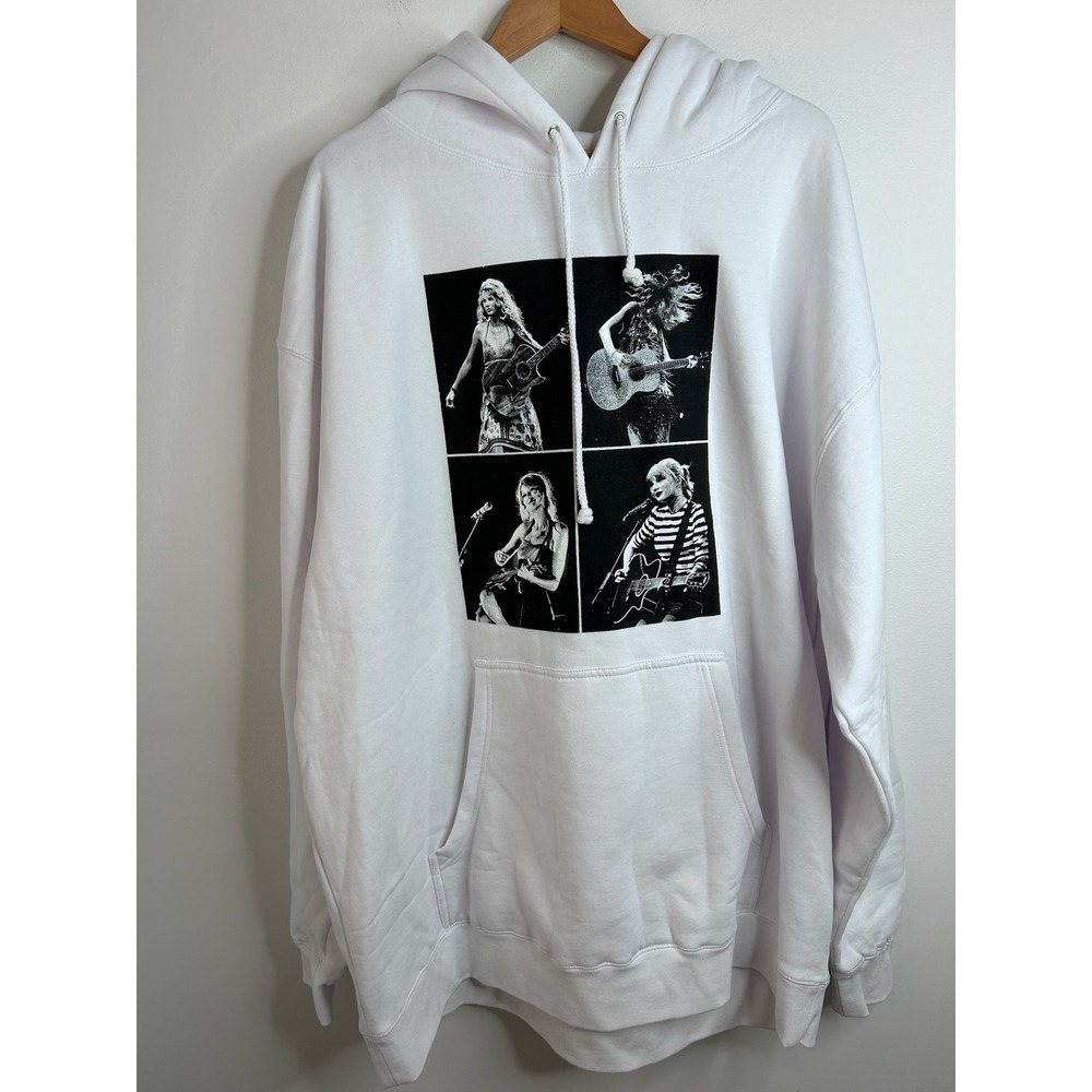 Taylor Swift The Eras Tour 2023 White Graphic Hoodie Concert Merch 4XL Womens